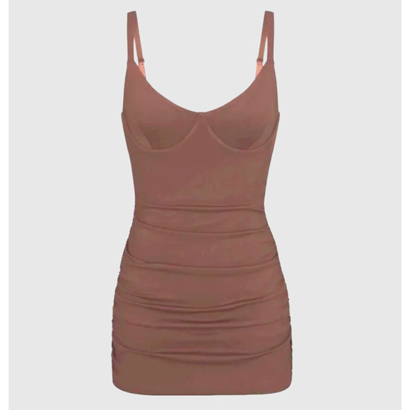 NWT Skims Sienna Tan Sculpting Ruched One Piece Bathing suit Swim Dress Small - Picture 3 of 12